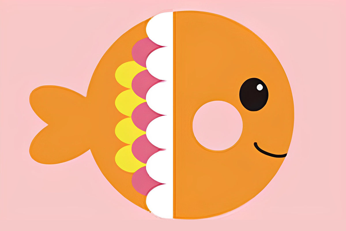 Orange Cartoon Fisch Malen nach Zahlen Für Kinder