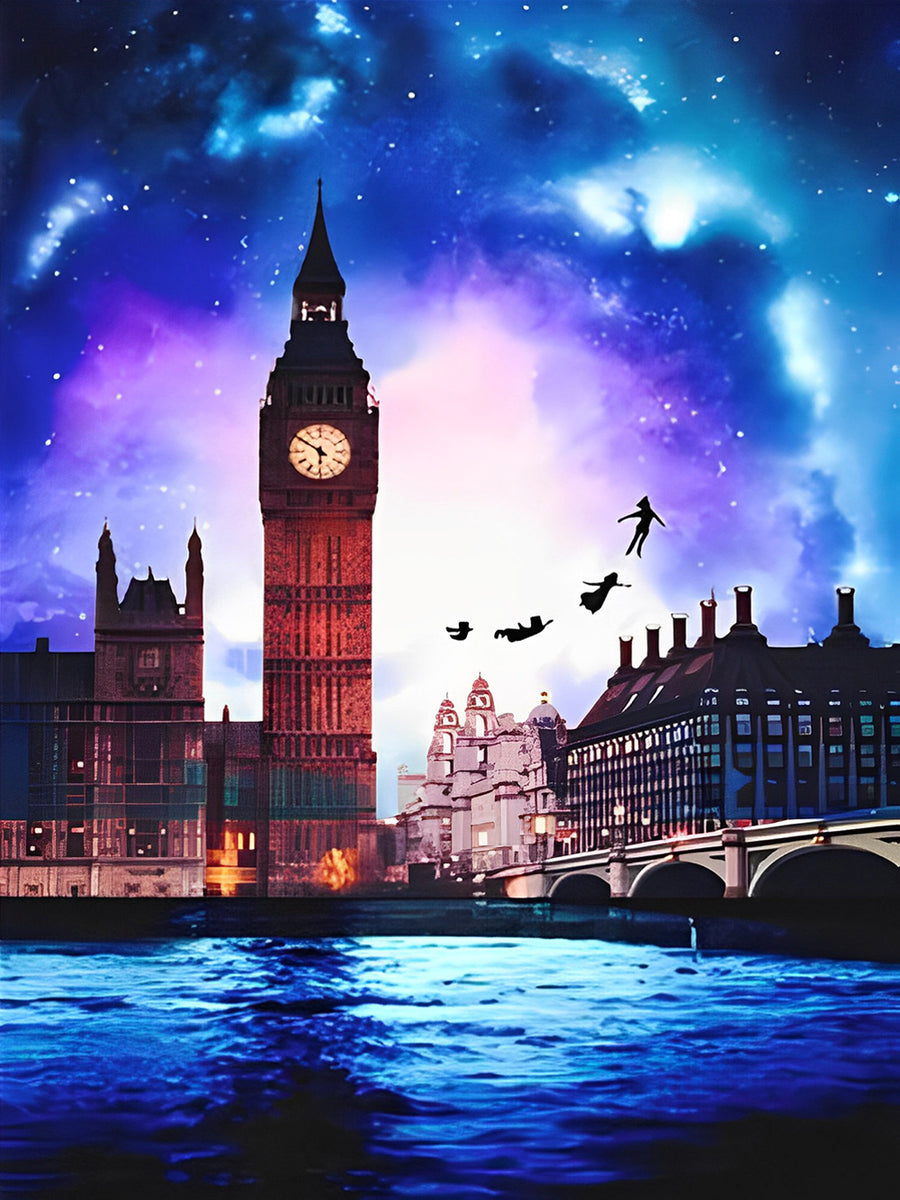 ABEUTY Malen Nach Zahlen London Big Ben – 40x50 Cm Leinwand, Mit Acrylfarben & Pinseln, DIY Gemälde