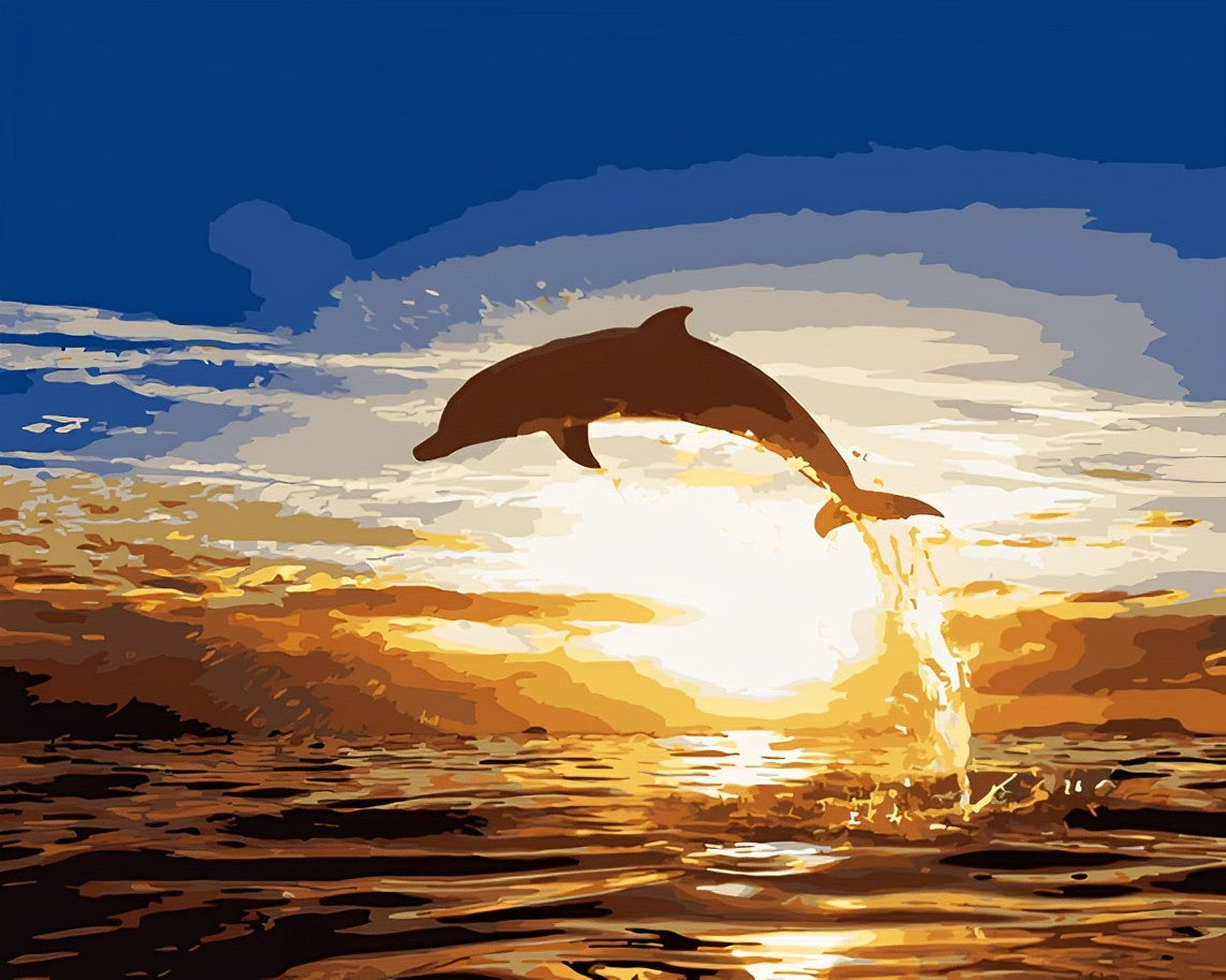 Malen Nach Zahlen Ein Delfin Im Sonnenuntergan Liebeart de malen-nach-zahlen-ein-delfin-im-sonnenuntergan-liebeart-de