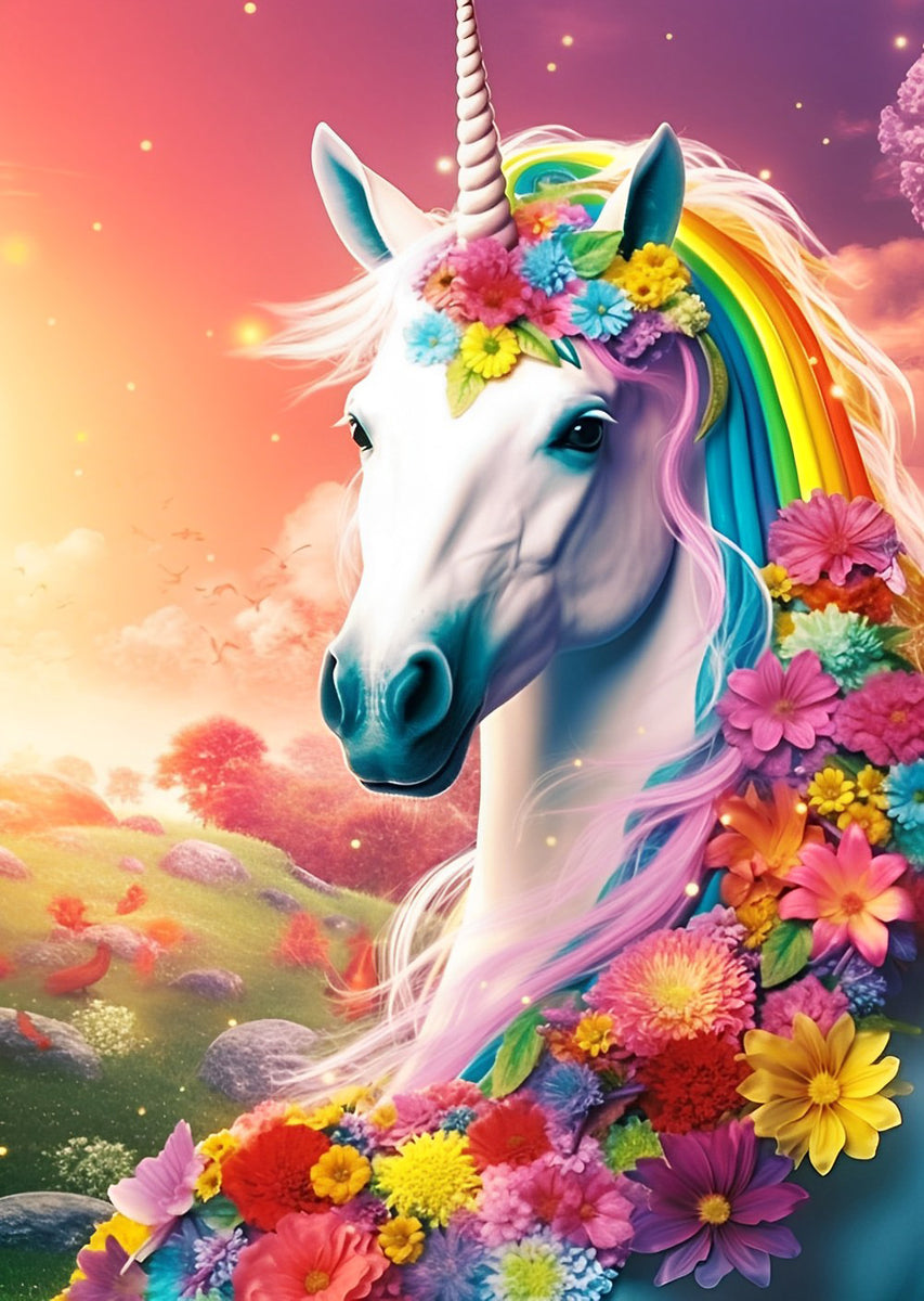 Wings Giant Malen Nach Zahlen Set Einhorn – Leinwand-Bild Gerahmt Mit Haken, Für Kinder & Erwachsene