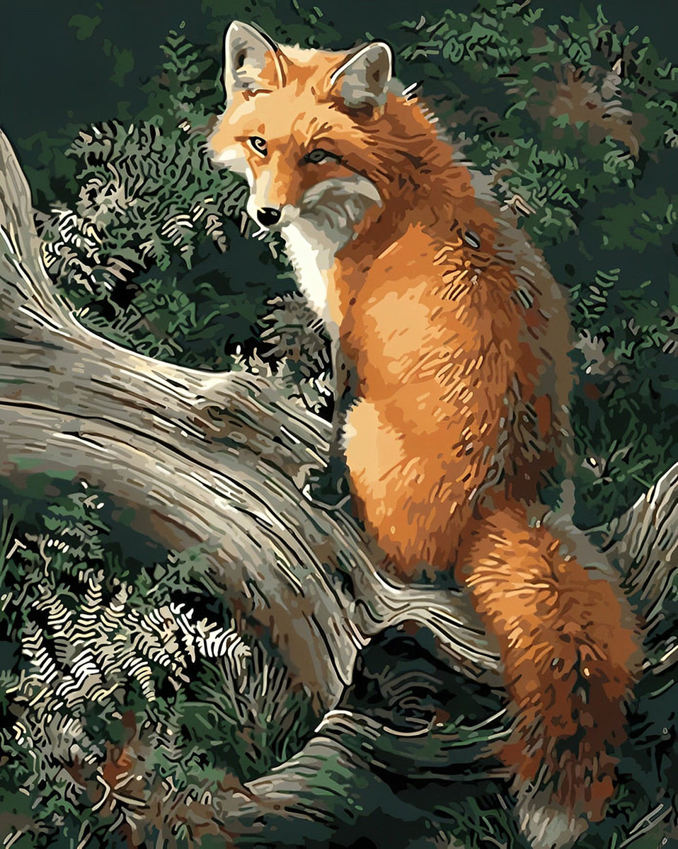 ABEUTY Malen Nach Zahlen – Fuchs Im Schnee, 40x50 Cm Leinwand Mit Acrylfarben Und Pinseln