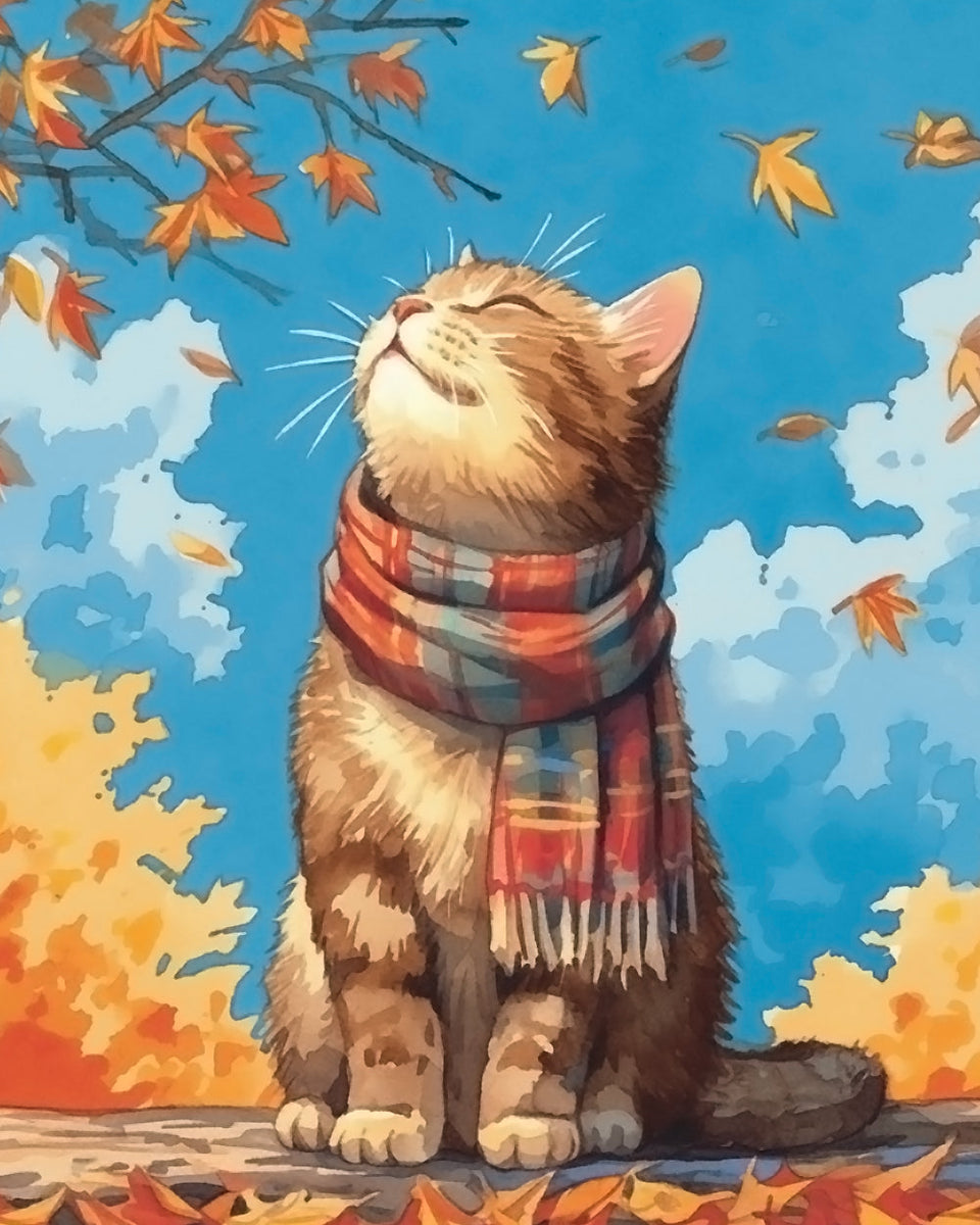 Meecaa Malen Nach Zahlen „Cowboy Katze“ – DIY Ölgemälde-Set Für Erwachsene (40,6x50,8 Cm, Ohne Rahmen)