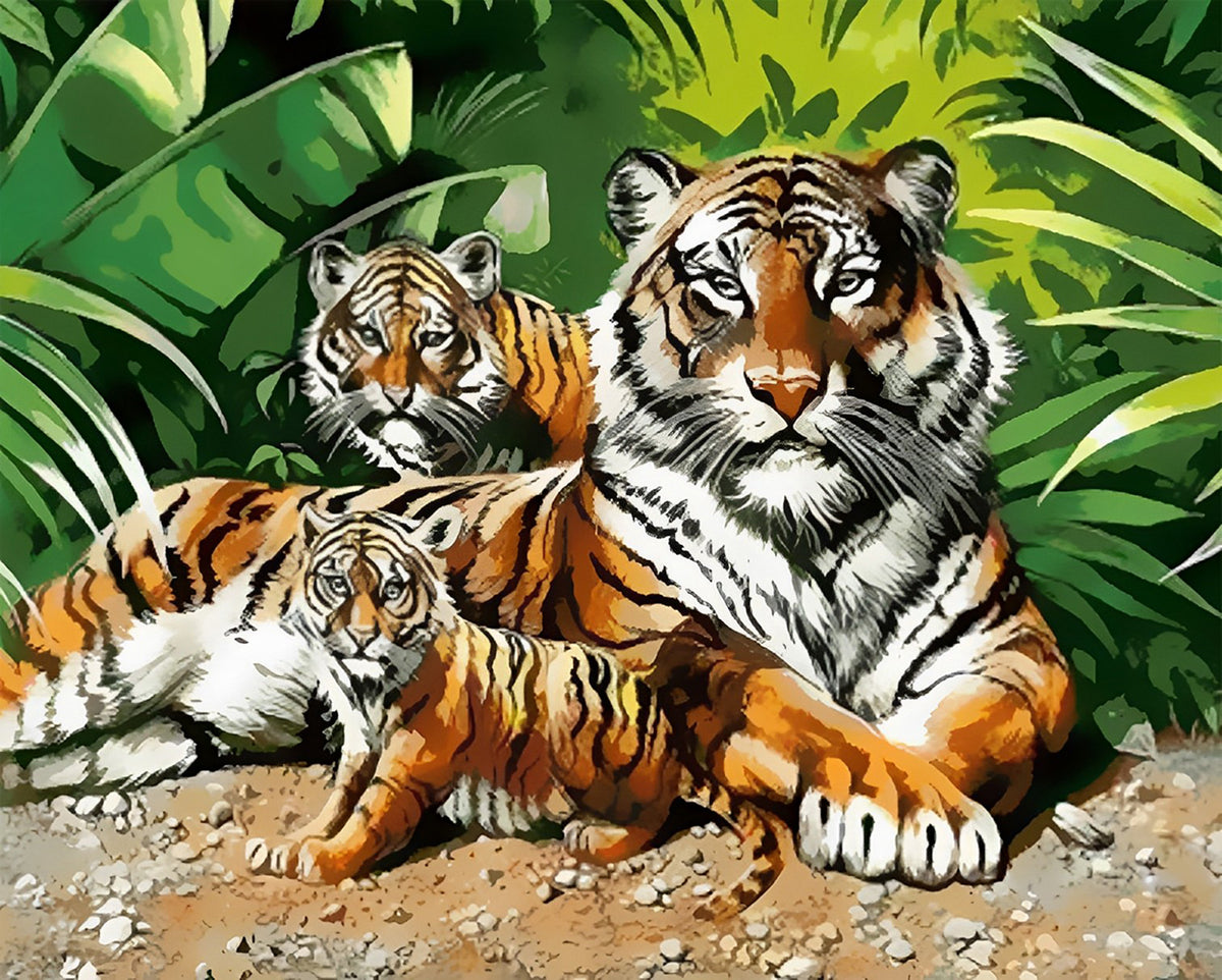 Malen Nach Zahlen Für Erwachsene & Kinder - Vorlagen Wie Tiger, Pferd, Leuchtturm Auf 40x50cm Leinwand