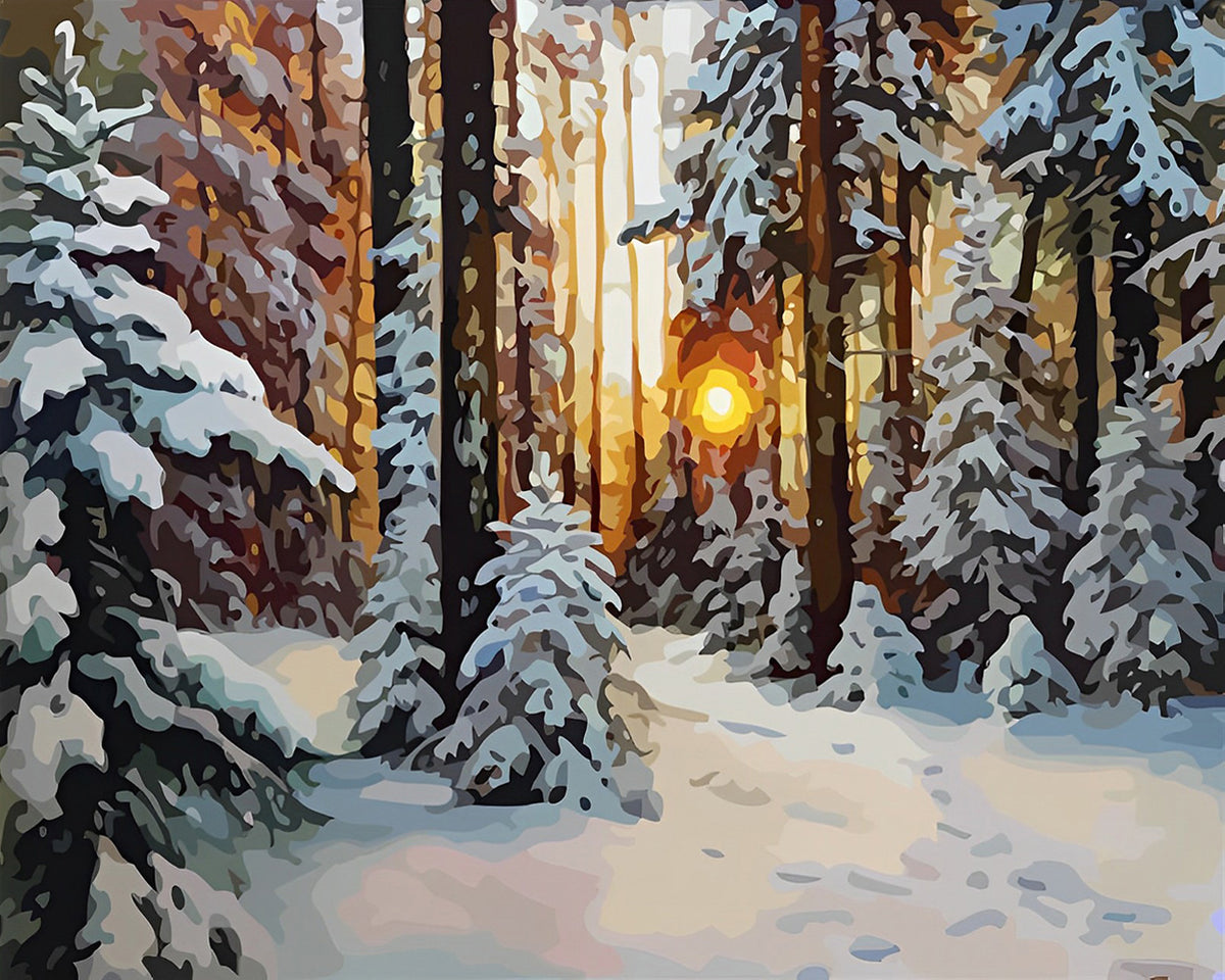 Wowdecor Malen Nach Zahlen Kit – Landschaftsbild „Sonnenuntergang“ Für Erwachsene & Kinder (40x50 Cm, Mit Rahmen)