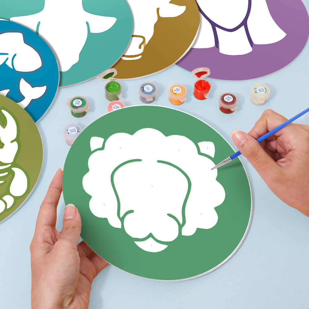 12 Stück Cartoon Konstellation Logo Tischsets Malen nach Zahlen