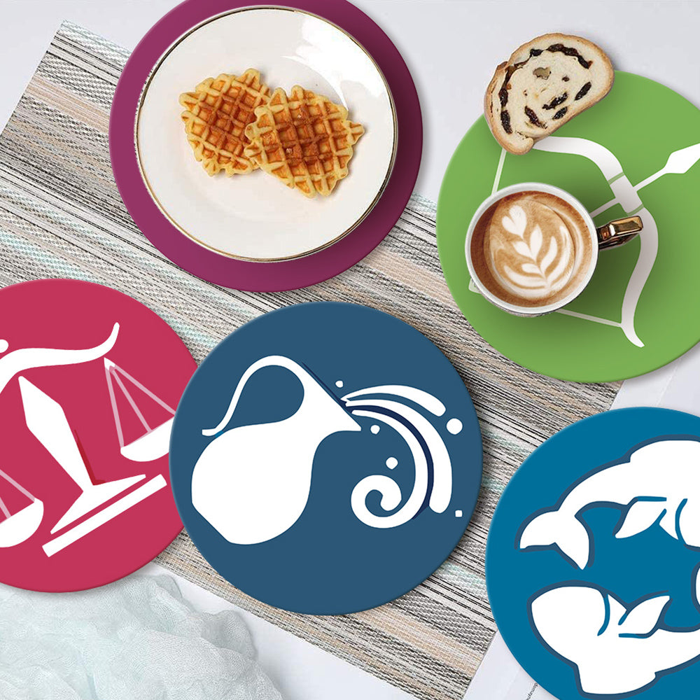 12 Stück Cartoon Konstellation Logo Tischsets Malen nach Zahlen