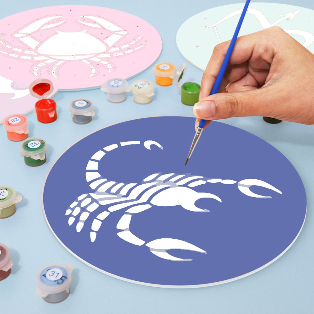 12 Stück Tischsets mit Sternzeichen Malen nach Zahlen