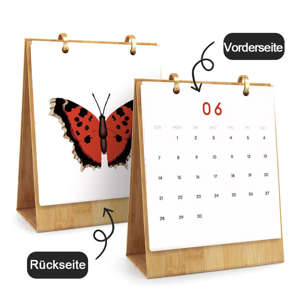 2026 Tischkalender Malen nach Zahlen | Bunte Schmetterlingsexemplare