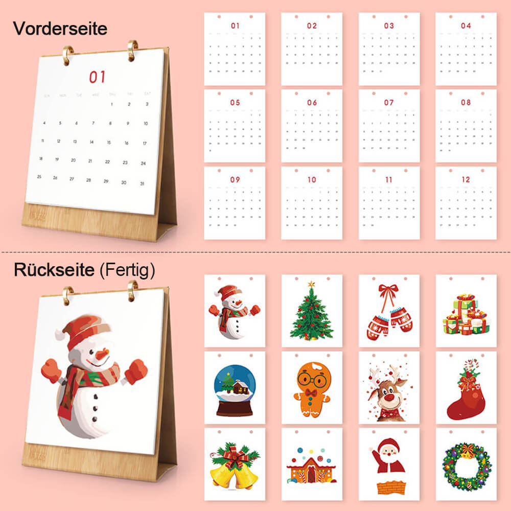 2026 Tischkalender Malen nach Zahlen | Frohe Weihnachten