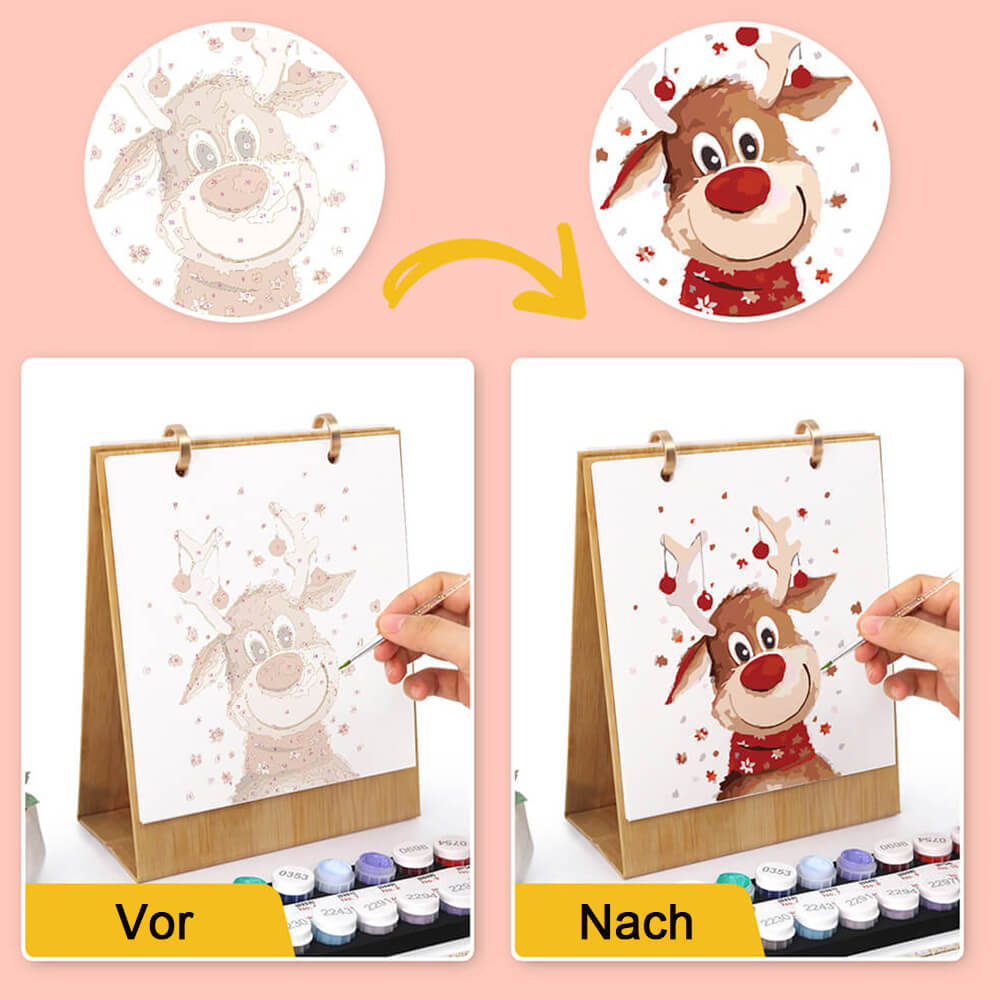 2026 Tischkalender Malen nach Zahlen | Frohe Weihnachten