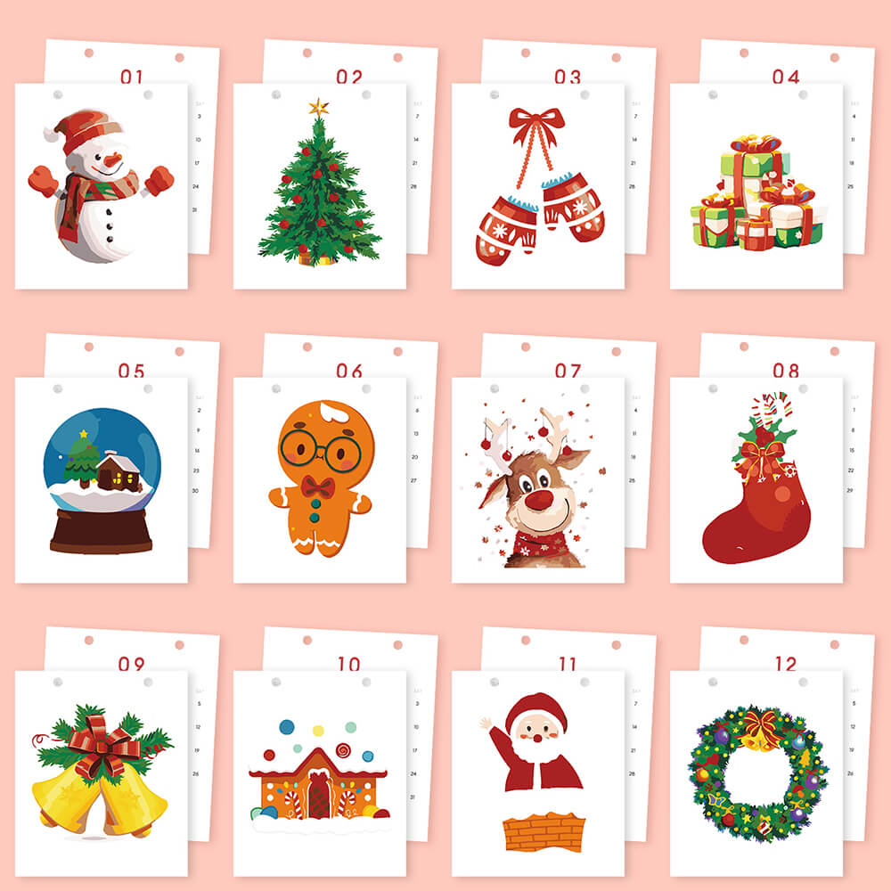 2026 Tischkalender Malen nach Zahlen | Frohe Weihnachten