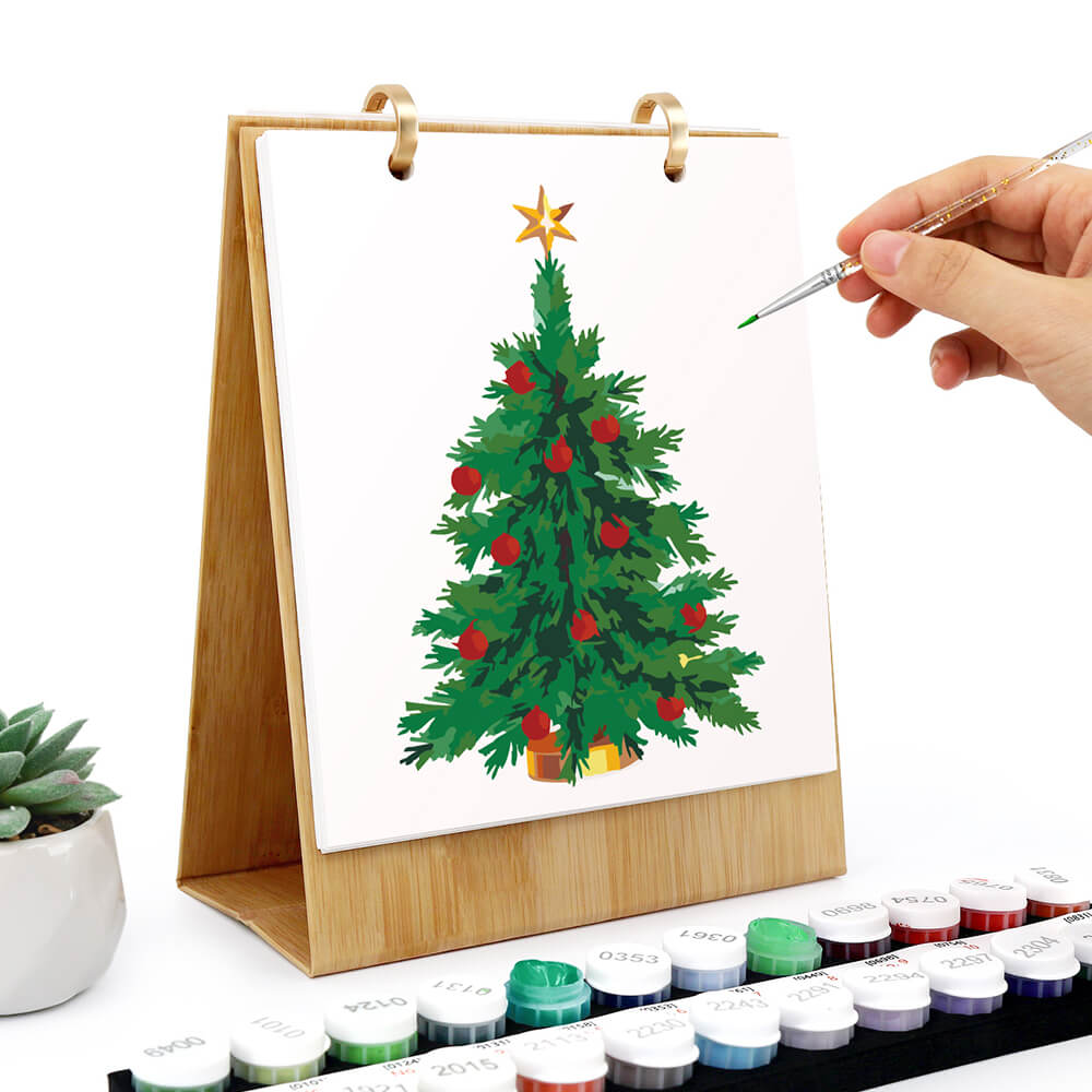 2026 Tischkalender Malen nach Zahlen | Frohe Weihnachten