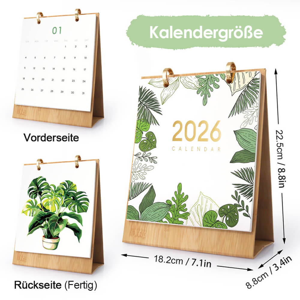 2026 Tischkalender Malen nach Zahlen | Grüne Topfpflanze