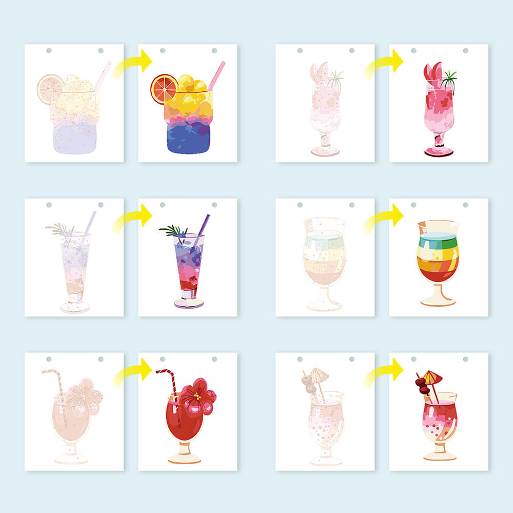 2026 Tischkalender Malen nach Zahlen | Leckere Cocktails