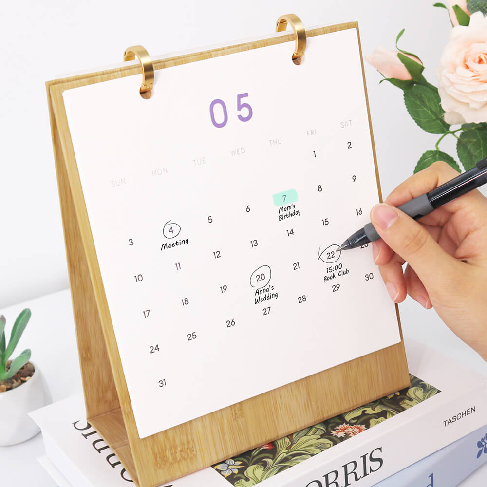 2026 Tischkalender Malen nach Zahlen | Schöne Blumen