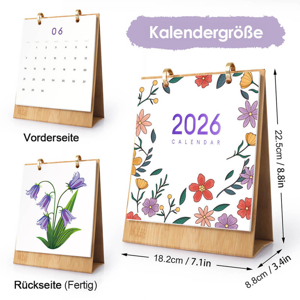 2026 Tischkalender Malen nach Zahlen | Schöne Blumen