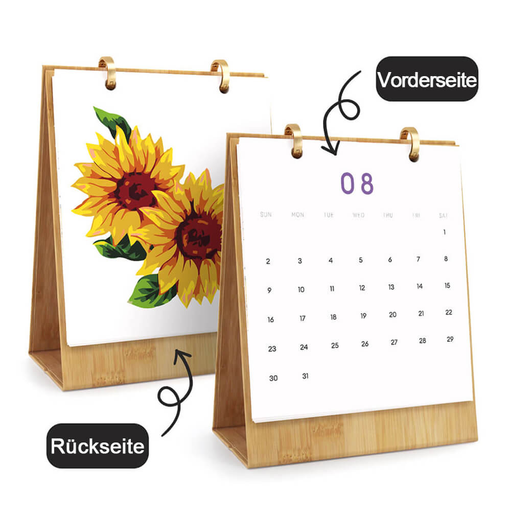 2026 Tischkalender Malen nach Zahlen | Schöne Blumen