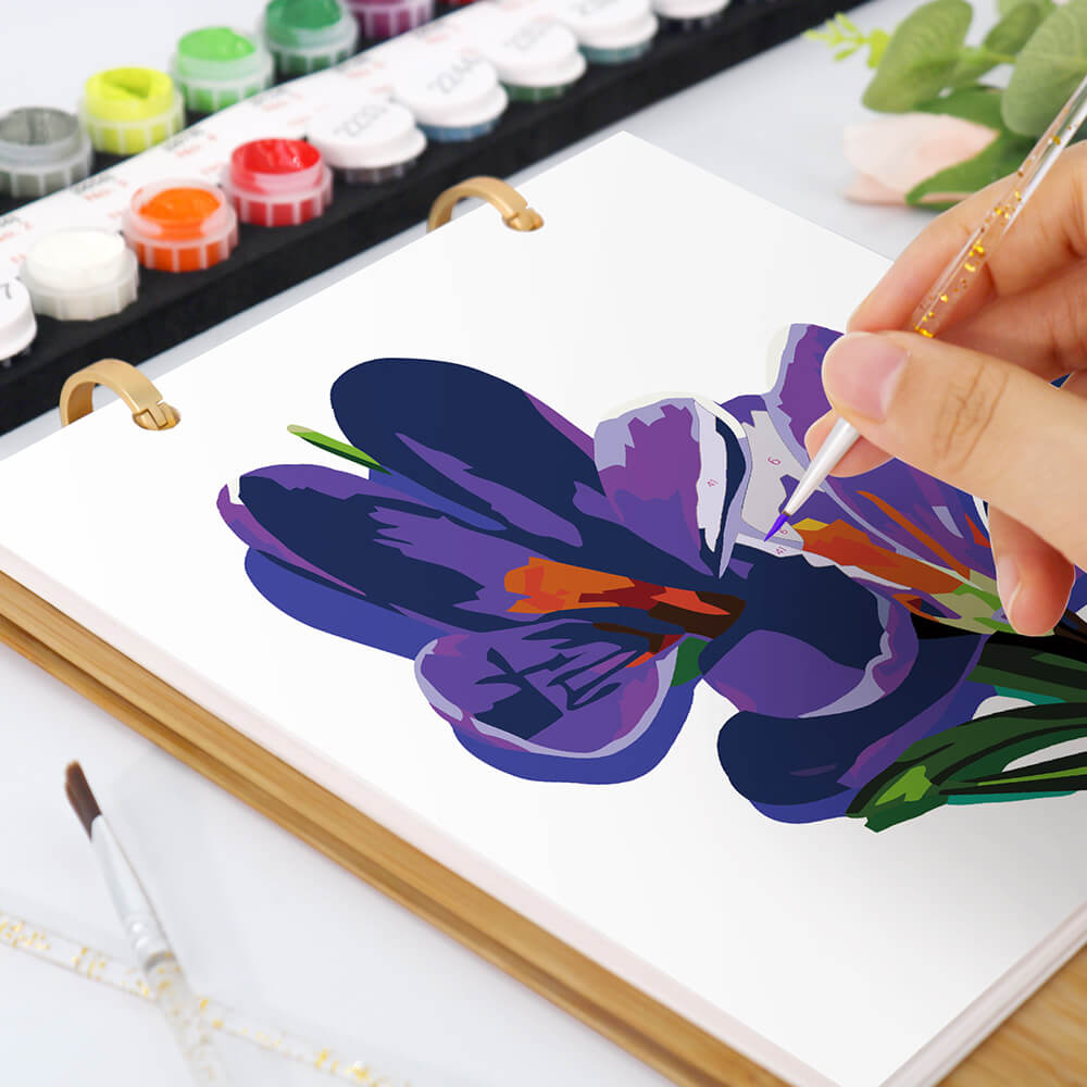 2026 Tischkalender Malen nach Zahlen | Schöne Blumen