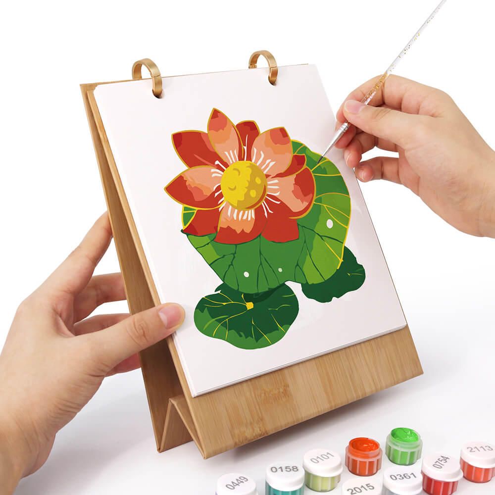 2026 Tischkalender Malen nach Zahlen | Schöne Blumen