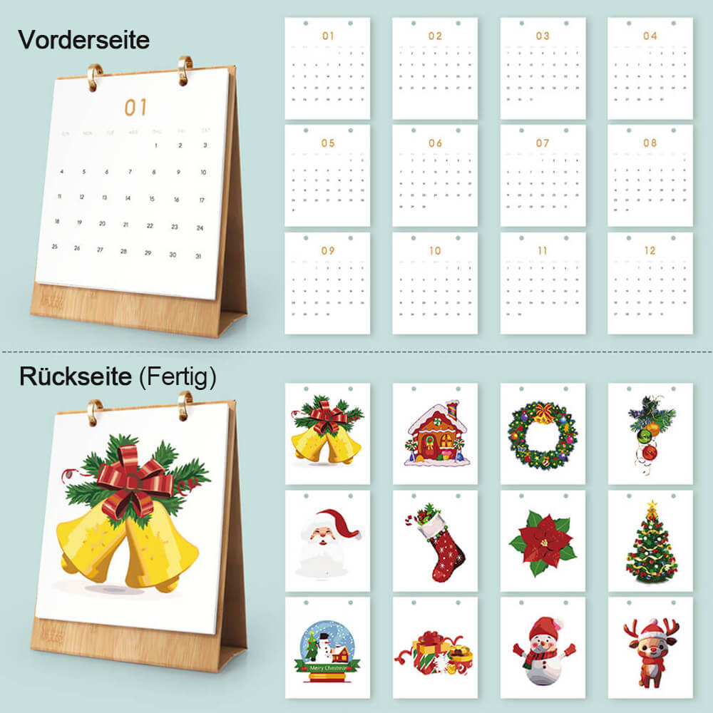 2026 Tischkalender Malen nach Zahlen | Weihnachts-Atmosphäre