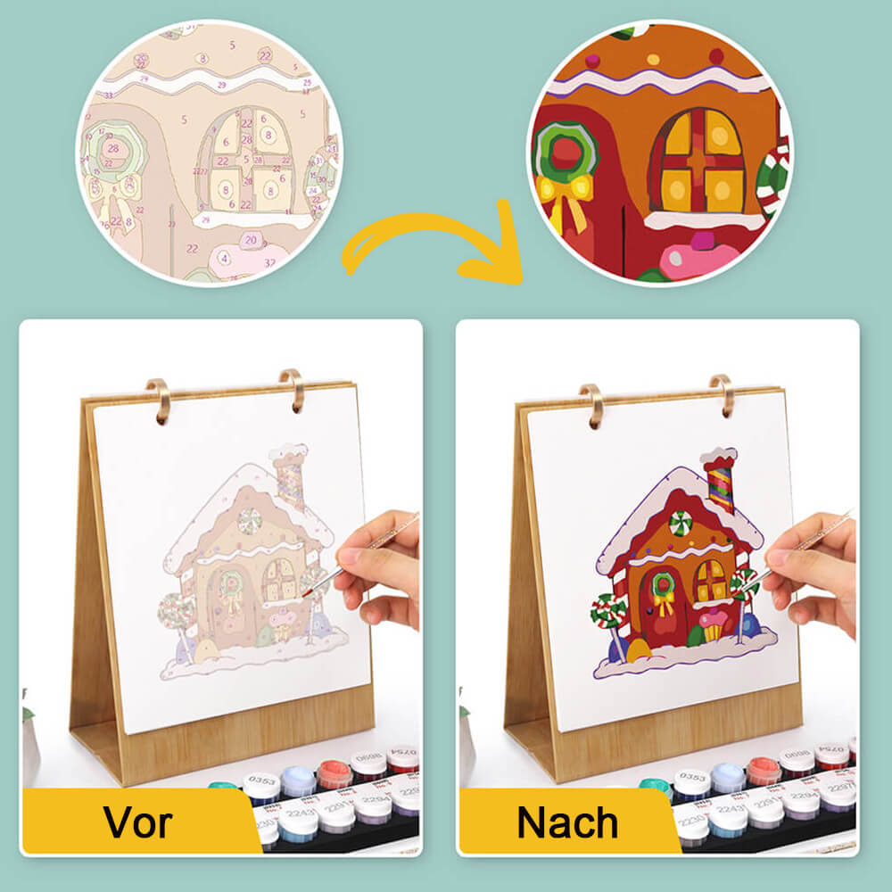 2026 Tischkalender Malen nach Zahlen | Weihnachts-Atmosphäre