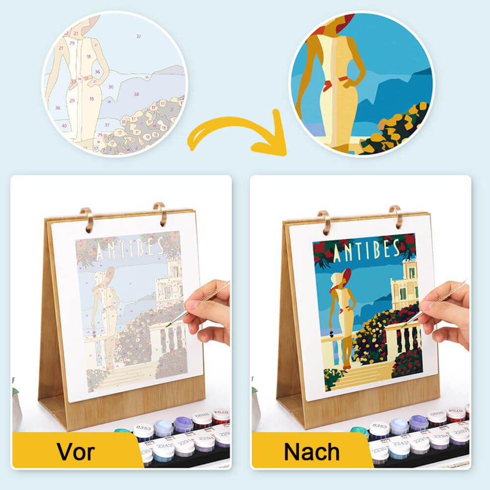 2026 Tischkalender Malen nach Zahlen | Weltreisen