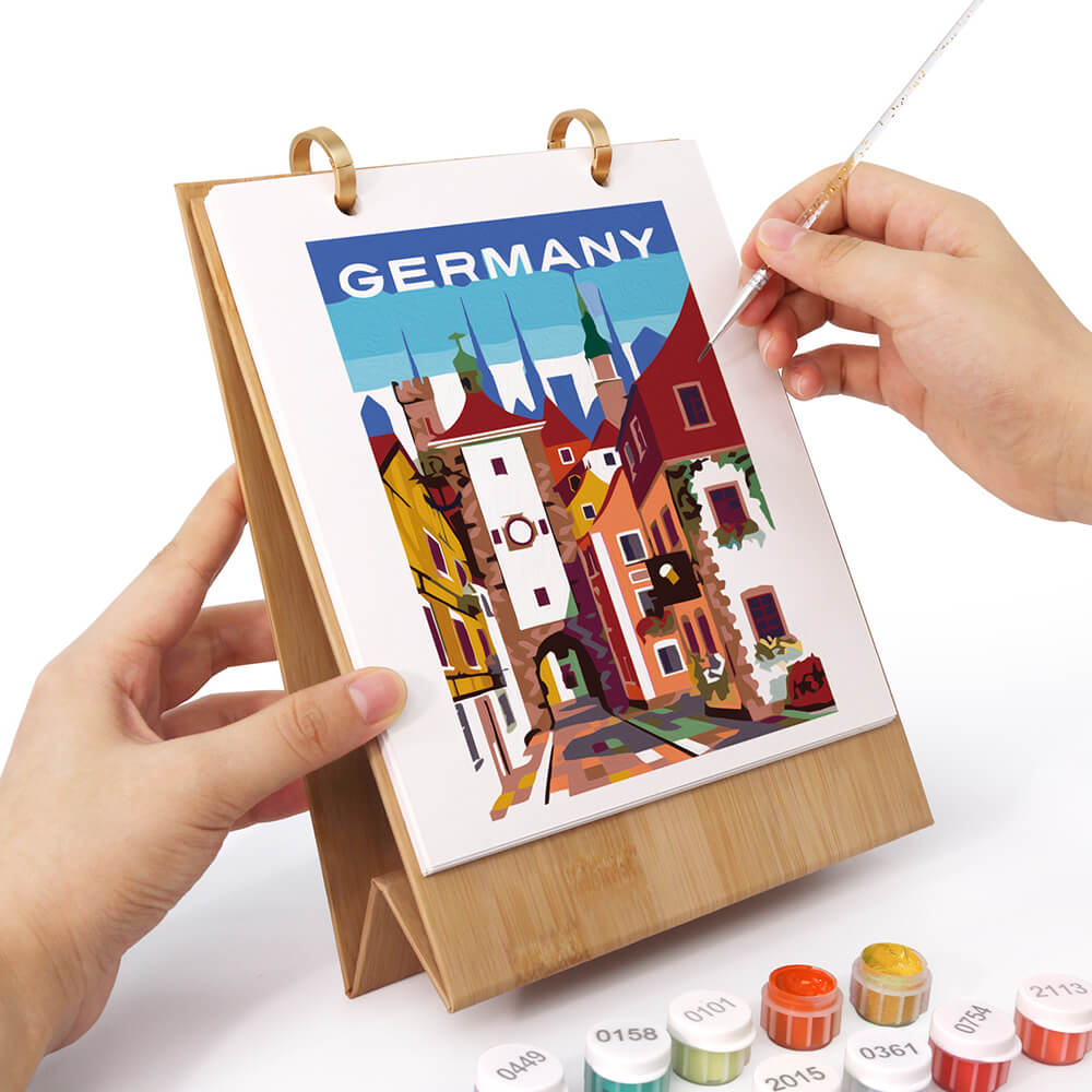 2026 Tischkalender Malen nach Zahlen | Weltreisen