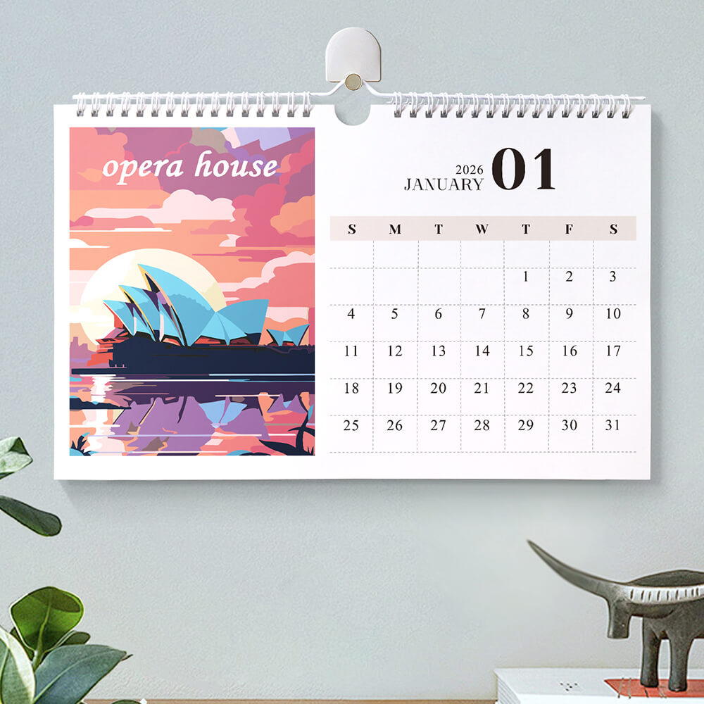 2026 Wandkalender Malen nach Zahlen | Berühmte Wahrzeichen der Stadt