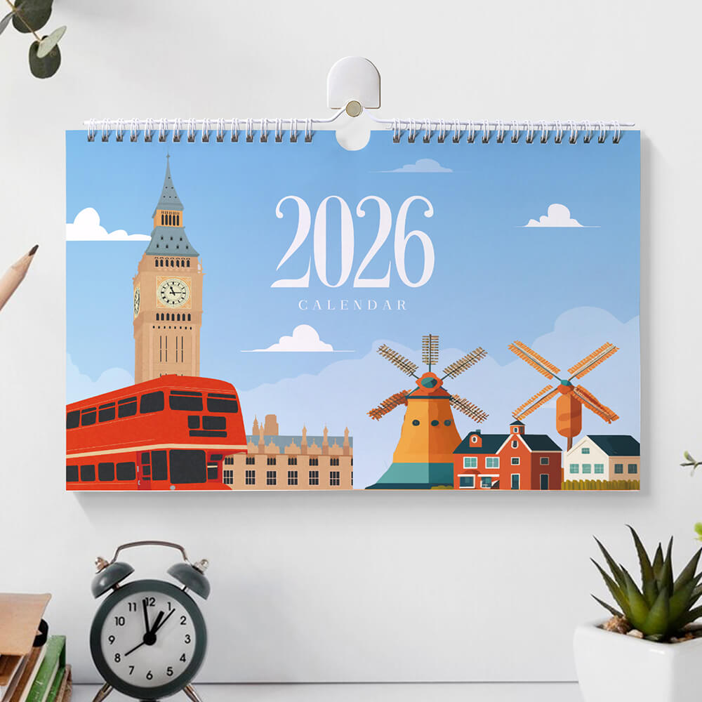 2026 Wandkalender Malen nach Zahlen | Berühmte Wahrzeichen der Stadt