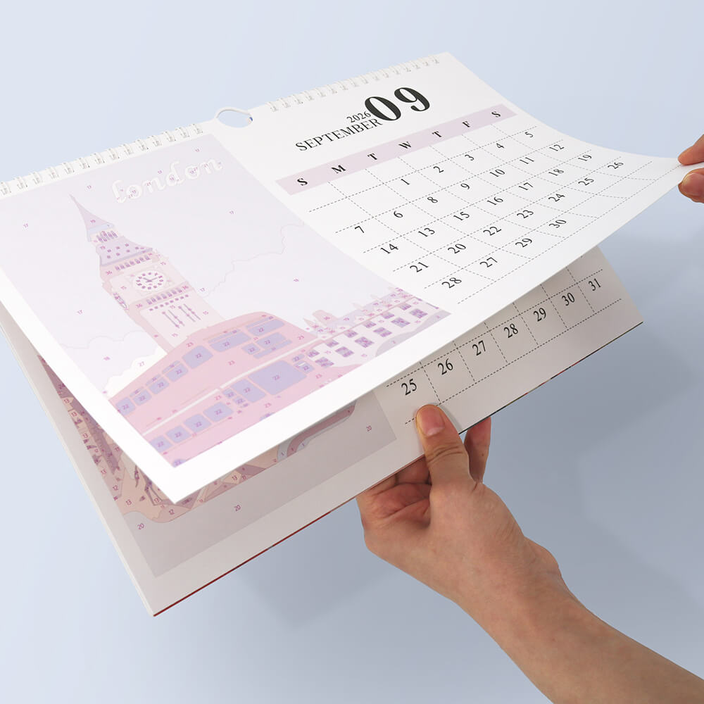 2026 Wandkalender Malen nach Zahlen | Berühmte Wahrzeichen der Stadt