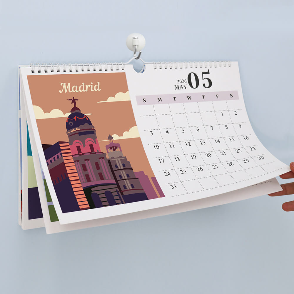 2026 Wandkalender Malen nach Zahlen | Berühmte Wahrzeichen der Stadt