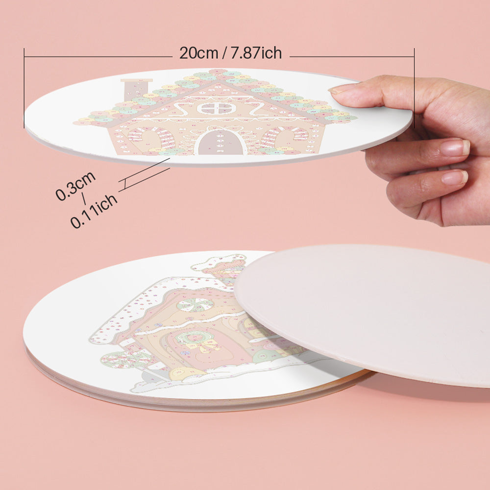 4 Stück Cartoon Weihnachtsburg Tischsets Malen nach Zahlen