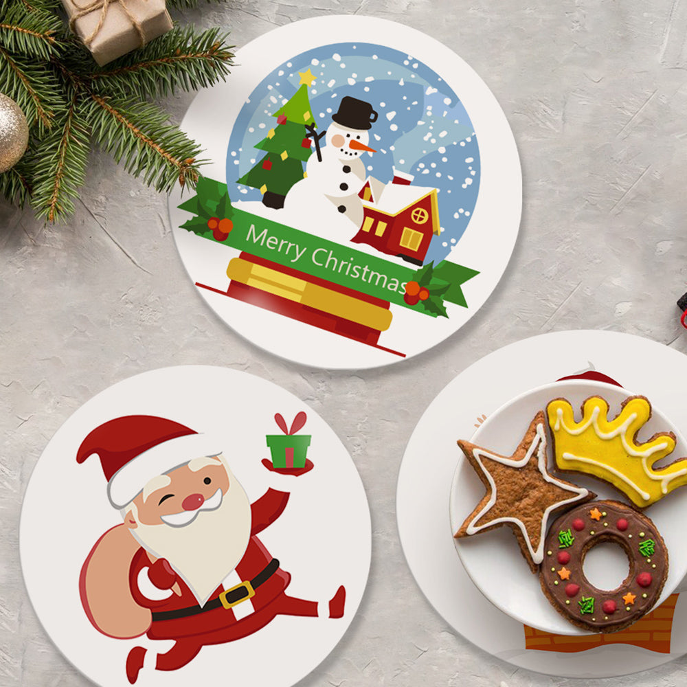 4 Stück Fröhliche Weihnachtsmann Tischsets Malen nach Zahlen