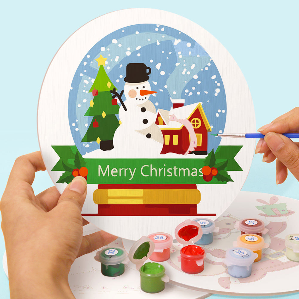 4 Stück Fröhliche Weihnachtsmann Tischsets Malen nach Zahlen