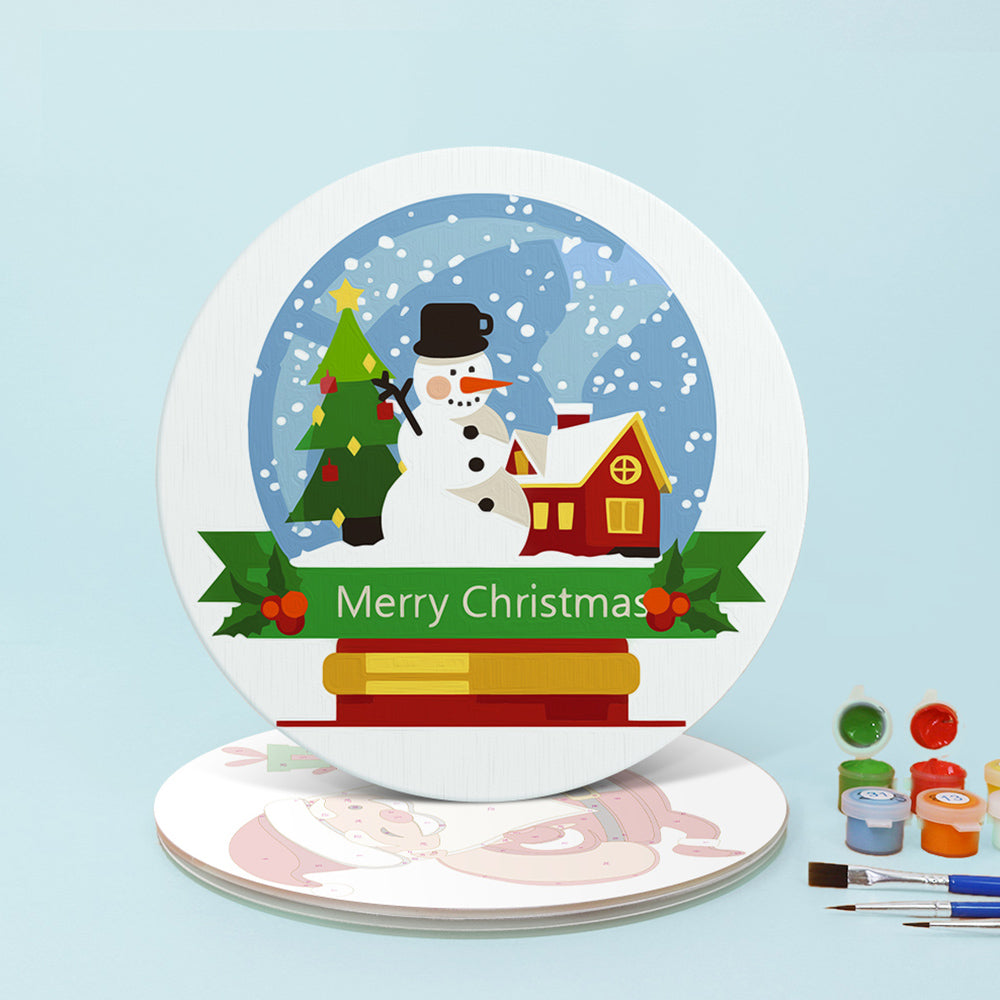 4 Stück Fröhliche Weihnachtsmann Tischsets Malen nach Zahlen