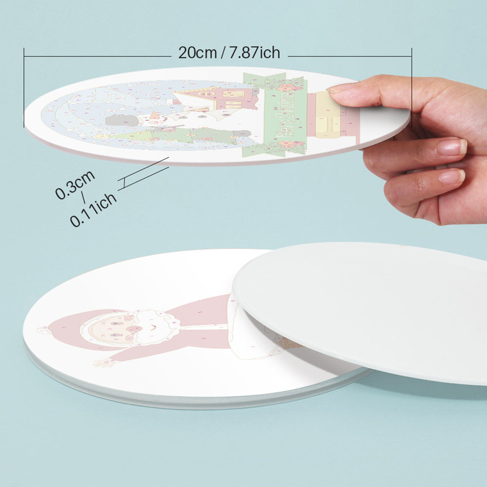 4 Stück Fröhliche Weihnachtsmann Tischsets Malen nach Zahlen