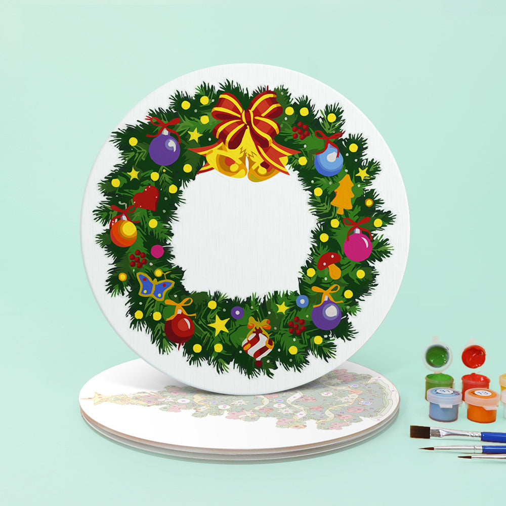 4 Stück Weihnachtsbaum- und Girlanden Tischsets Malen nach Zahlen