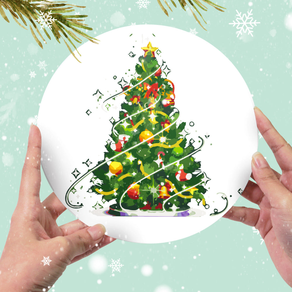4 Stück Weihnachtsbaum- und Girlanden Tischsets Malen nach Zahlen