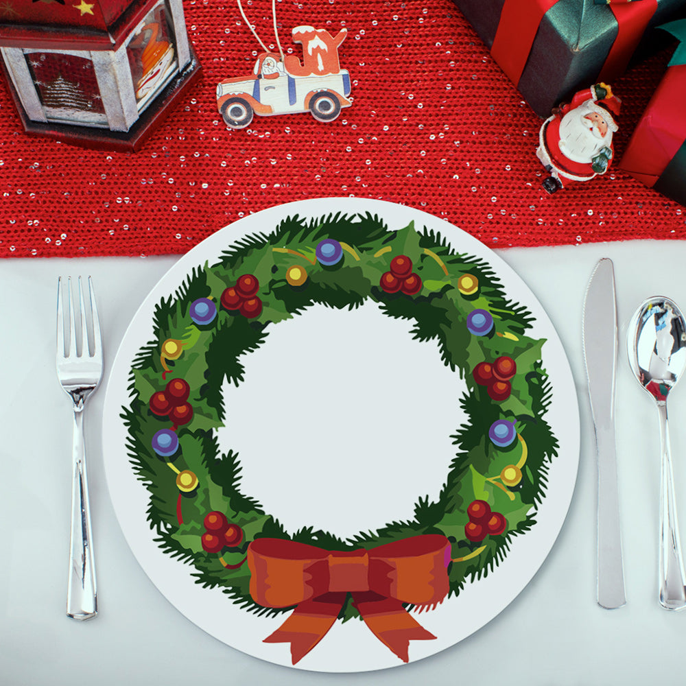 4 Stück Weihnachtsbaum- und Girlanden Tischsets Malen nach Zahlen