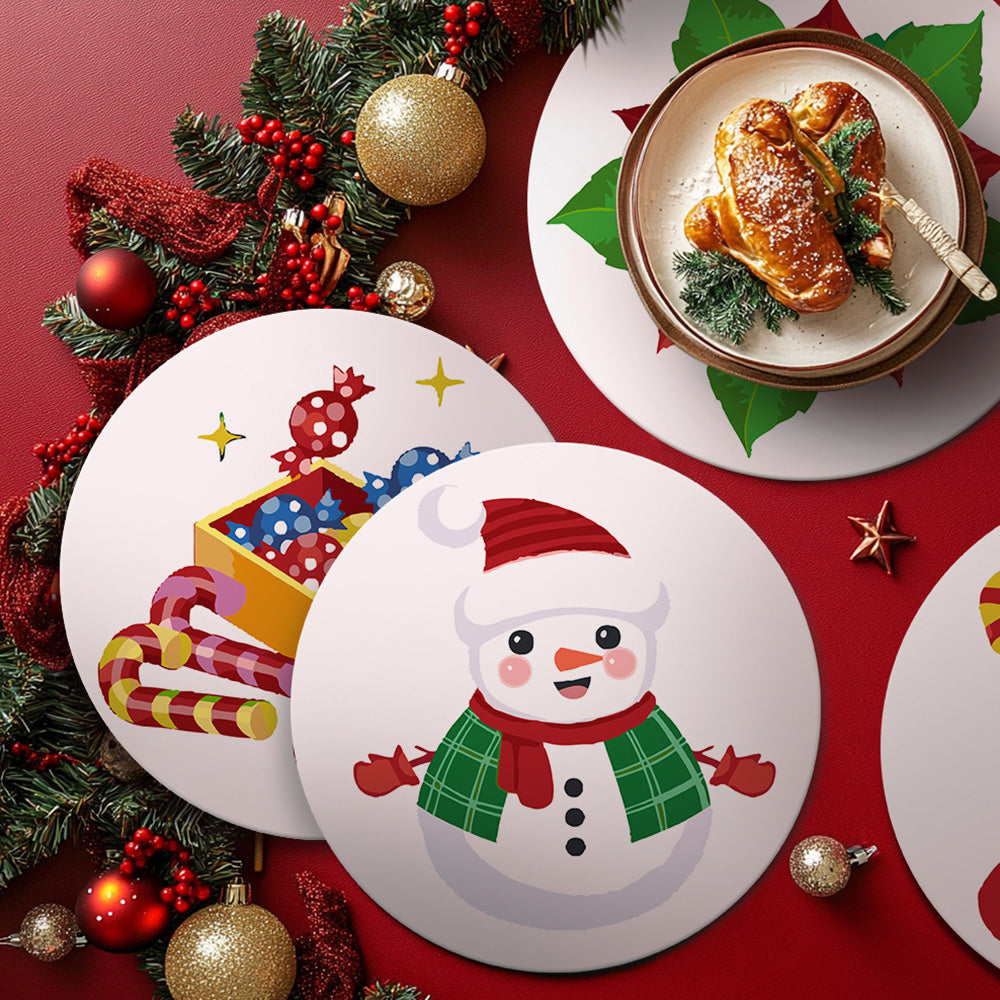 4 Stück Weihnachtsbonbons und Geschenk Tischsets Malen nach Zahlen