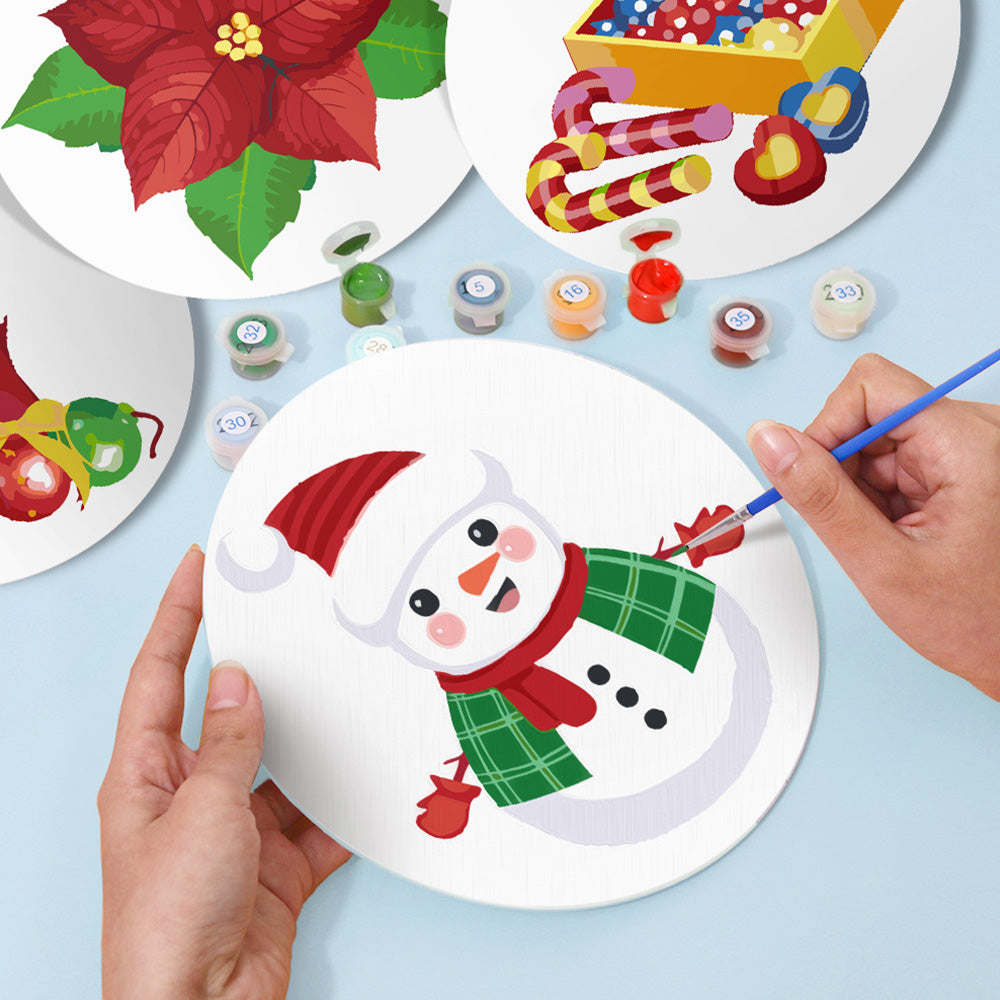 4 Stück Weihnachtsbonbons und Geschenk Tischsets Malen nach Zahlen