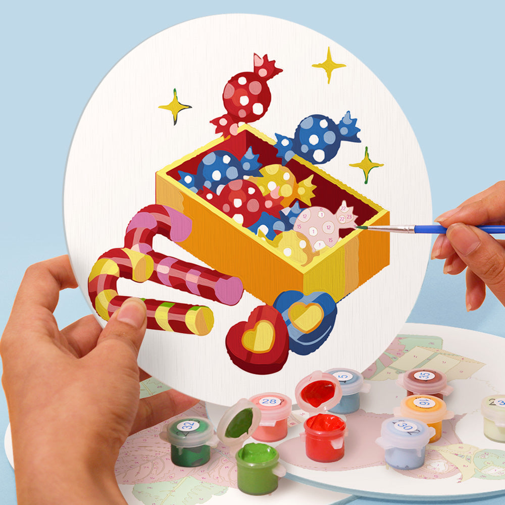 4 Stück Weihnachtsbonbons und Geschenk Tischsets Malen nach Zahlen