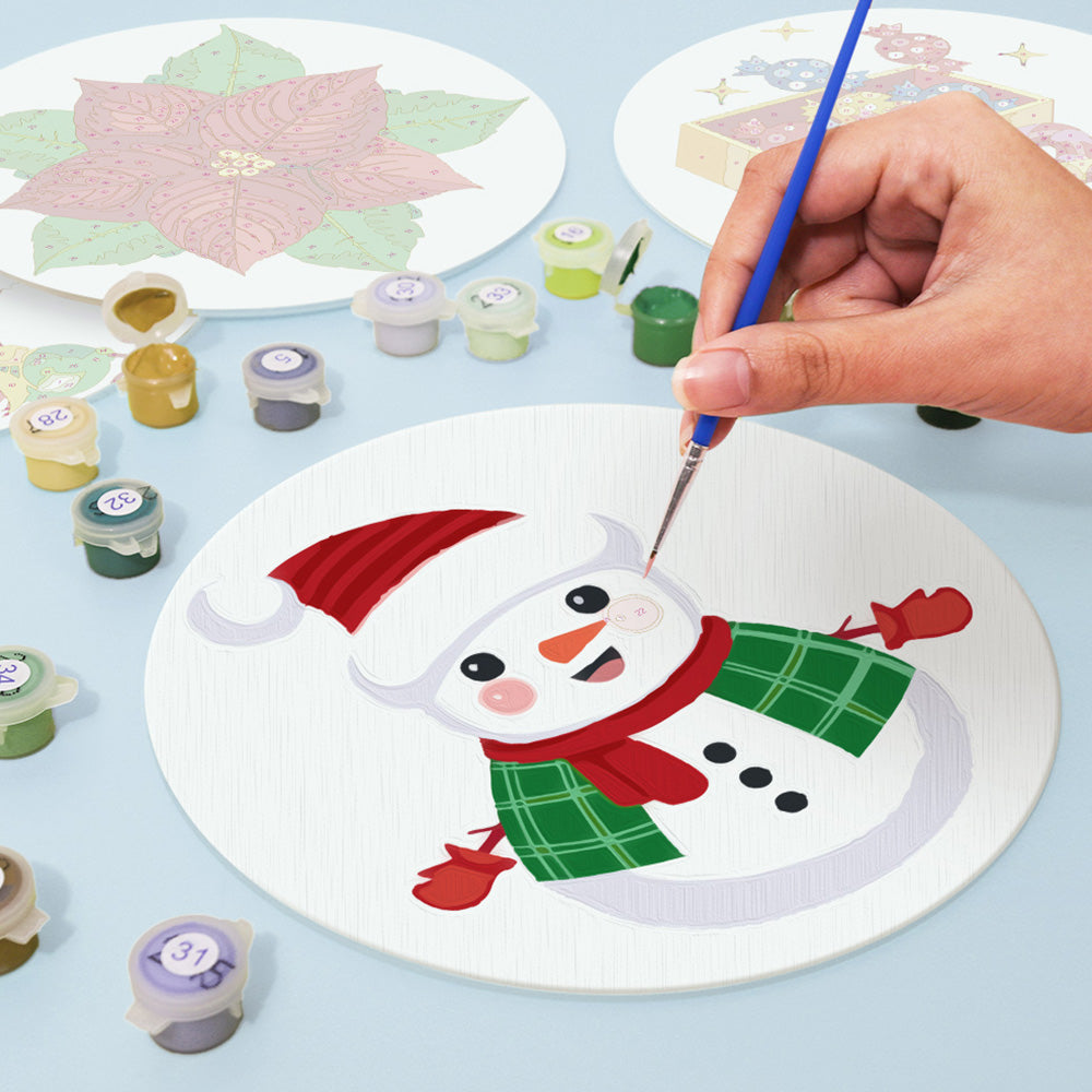 4 Stück Weihnachtsbonbons und Geschenk Tischsets Malen nach Zahlen