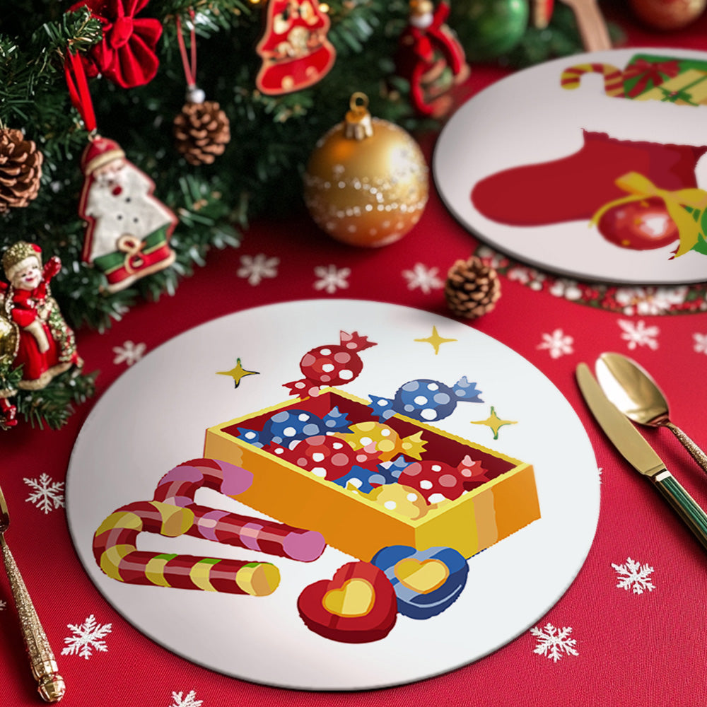 4 Stück Weihnachtsbonbons und Geschenk Tischsets Malen nach Zahlen