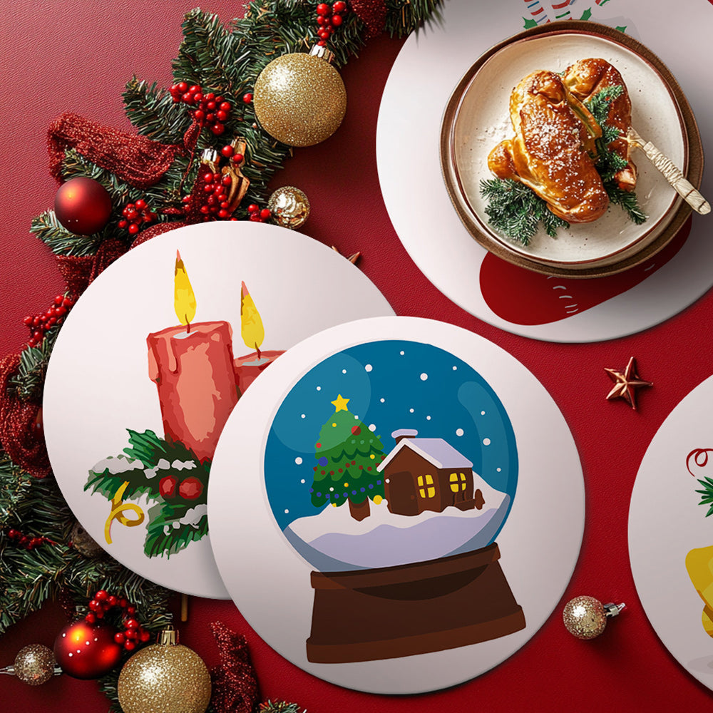 4 Stück Weihnachtsdekorationen Tischsets Malen nach Zahlen