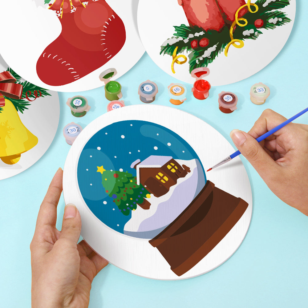 4 Stück Weihnachtsdekorationen Tischsets Malen nach Zahlen