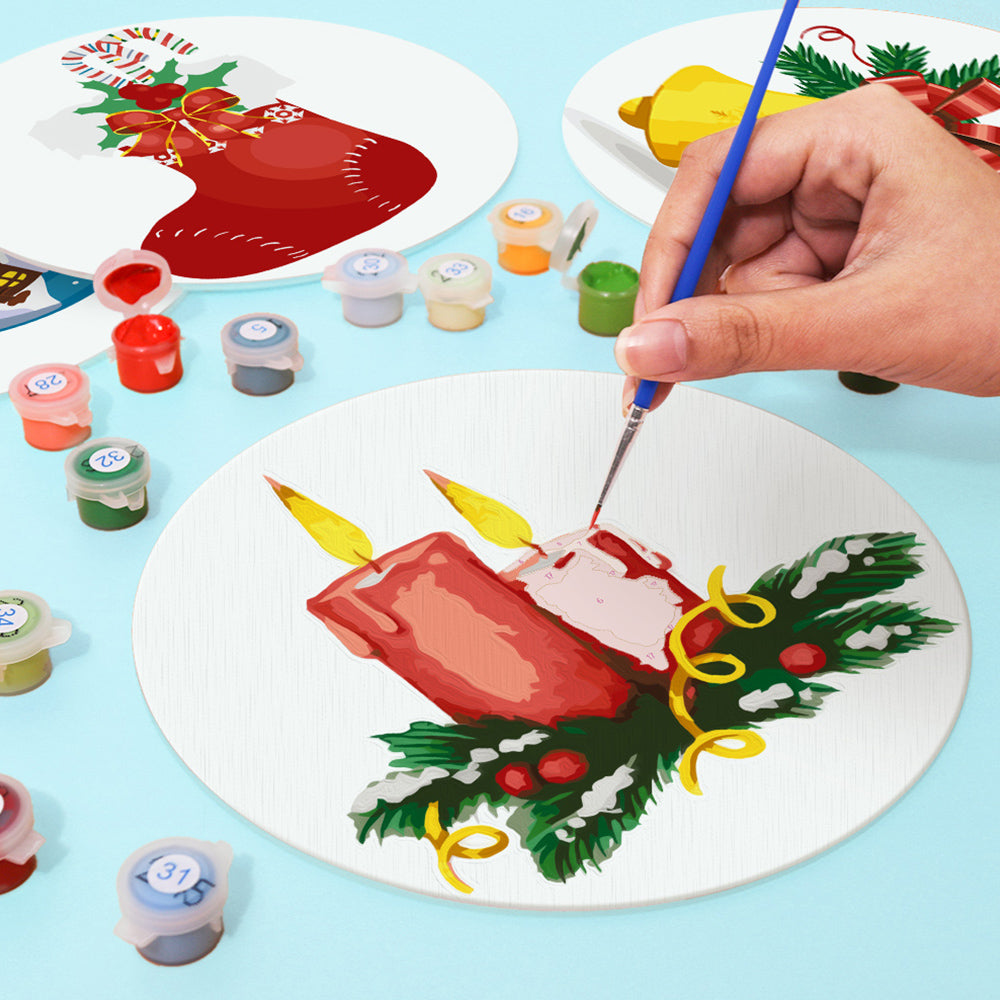 4 Stück Weihnachtsdekorationen Tischsets Malen nach Zahlen