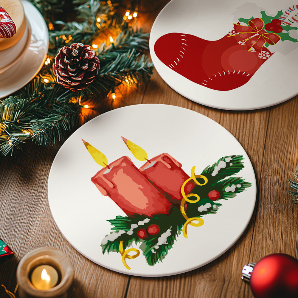 4 Stück Weihnachtsdekorationen Tischsets Malen nach Zahlen
