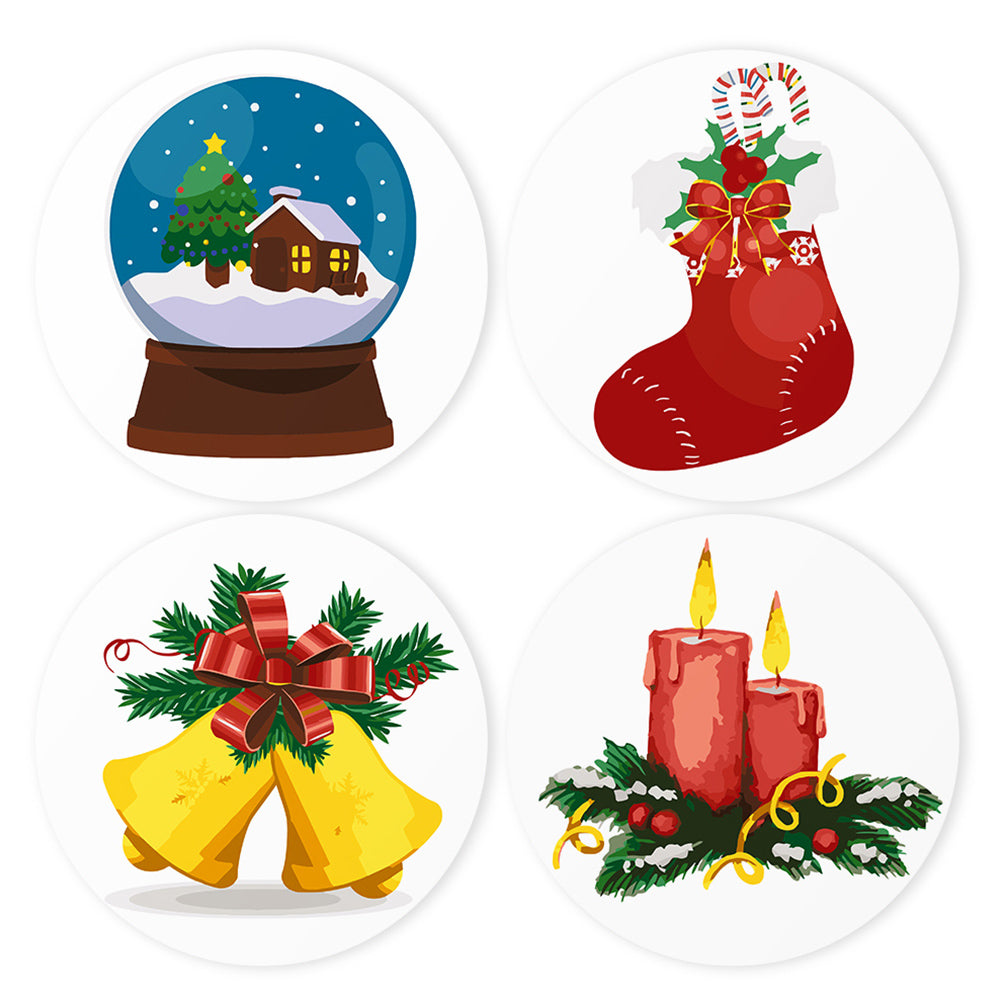 4 Stück Weihnachtsdekorationen Tischsets Malen nach Zahlen