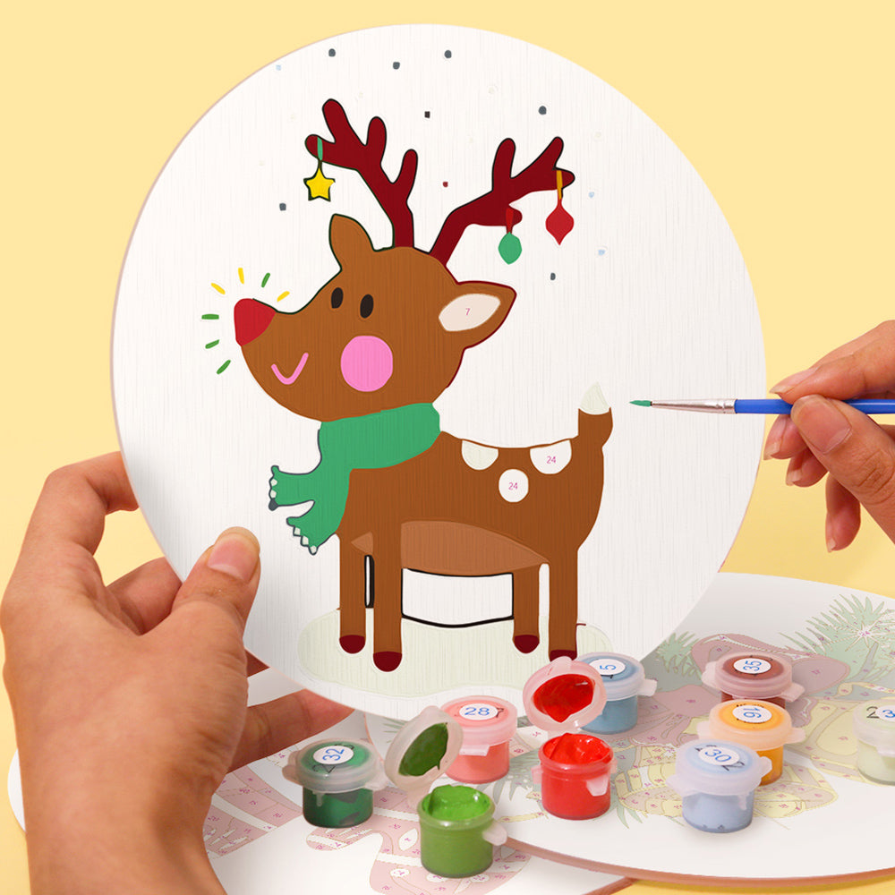 4 Stück Weihnachtshandschuhe und Glocken Tischsets Malen nach Zahlen